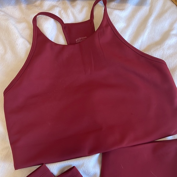 Girlfriend collective maroon active wear set - Picture 2 of 3